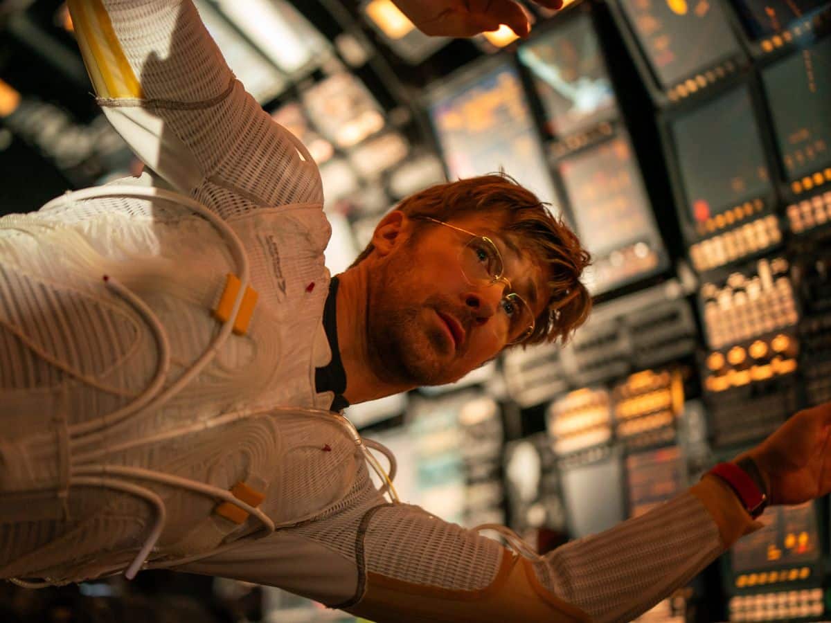 Ryan Gosling as Ryland Grace aboard the ship in the Project Hail Mary film adaptation.