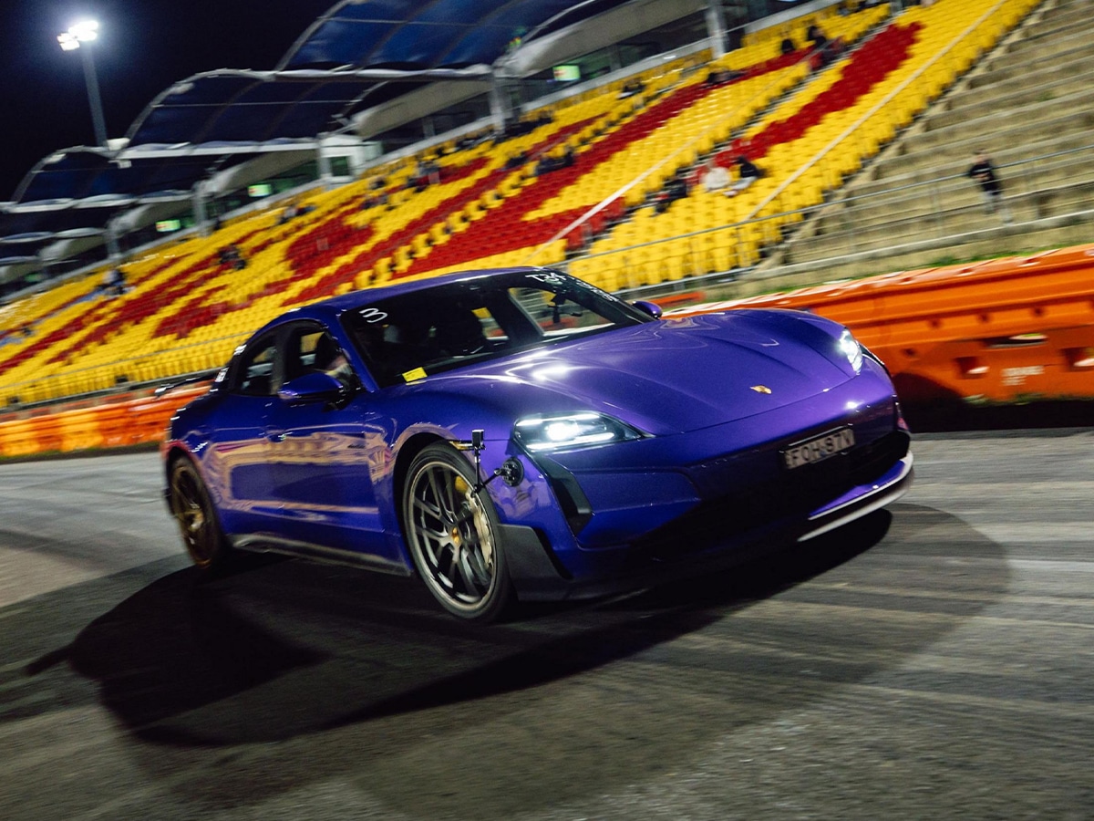 Taycan turbo gt with weissach package at sydney dragway 2