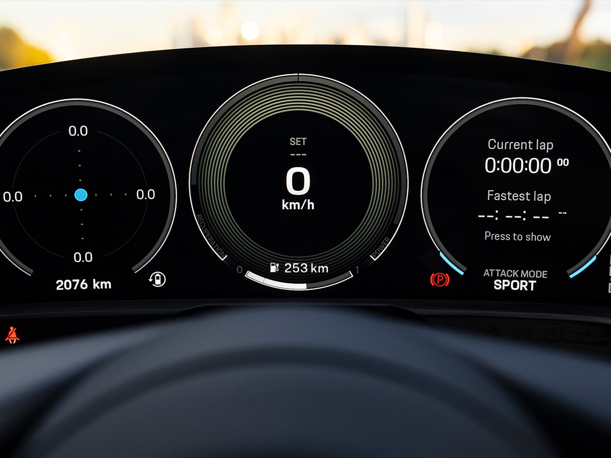 Taycan turbo gt with weissach package digital dashboard