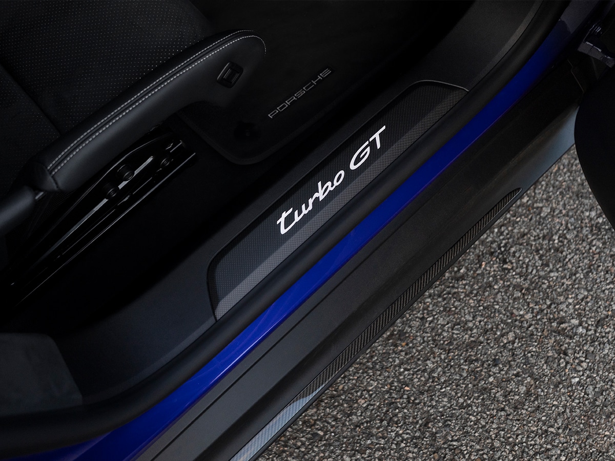 Taycan turbo gt with weissach package door logo