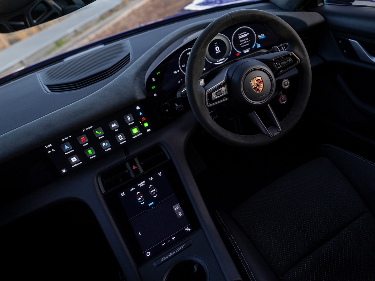 Taycan turbo gt with weissach package interior