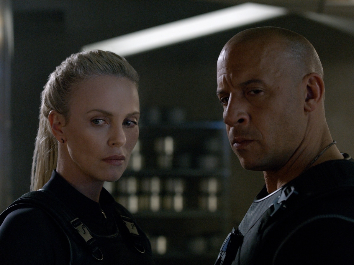 Charlize THeron and VIn Diesel The fate of the furious