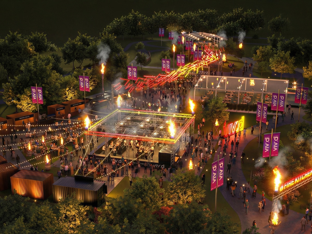 Vivid sydney fire kitchen