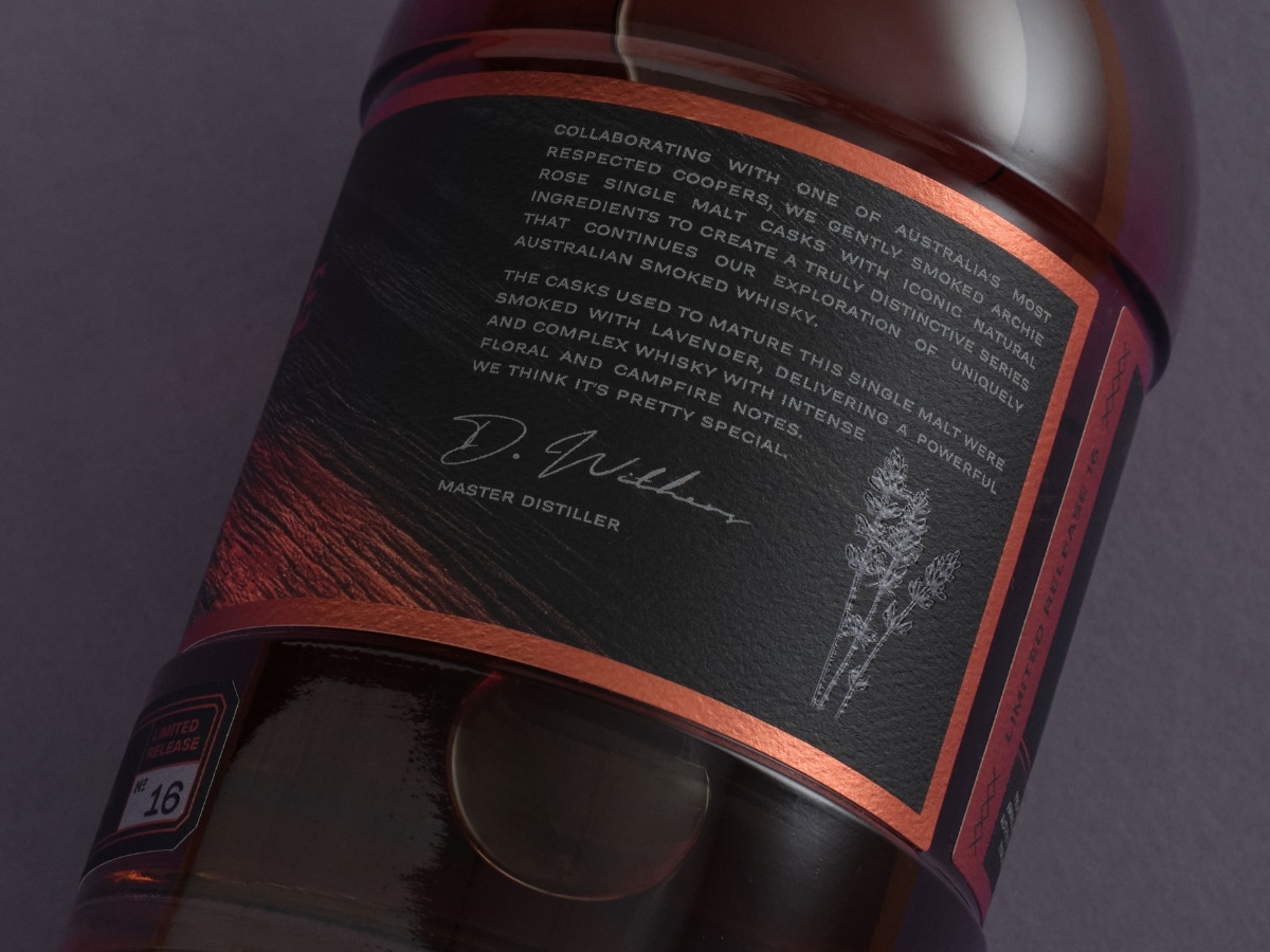 Archie rose lavender smoked cask single malt whisky 5