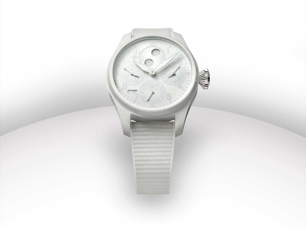 Big pilot’s watch perpetual calendar ceralume in white