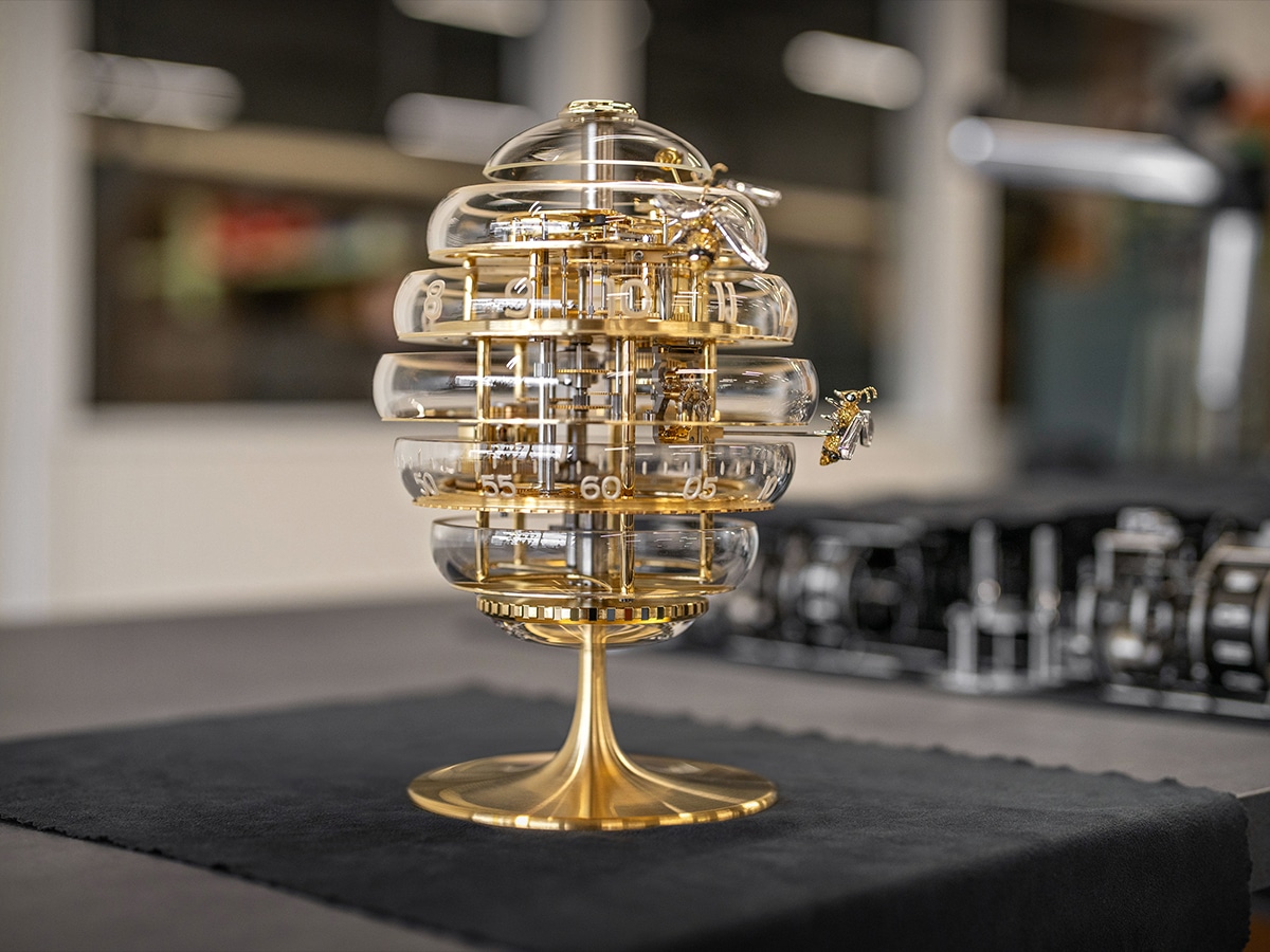 Chopard’s Beehive Table Clock is a Mechanical Masterpiece Dripping in Gold and Heritage