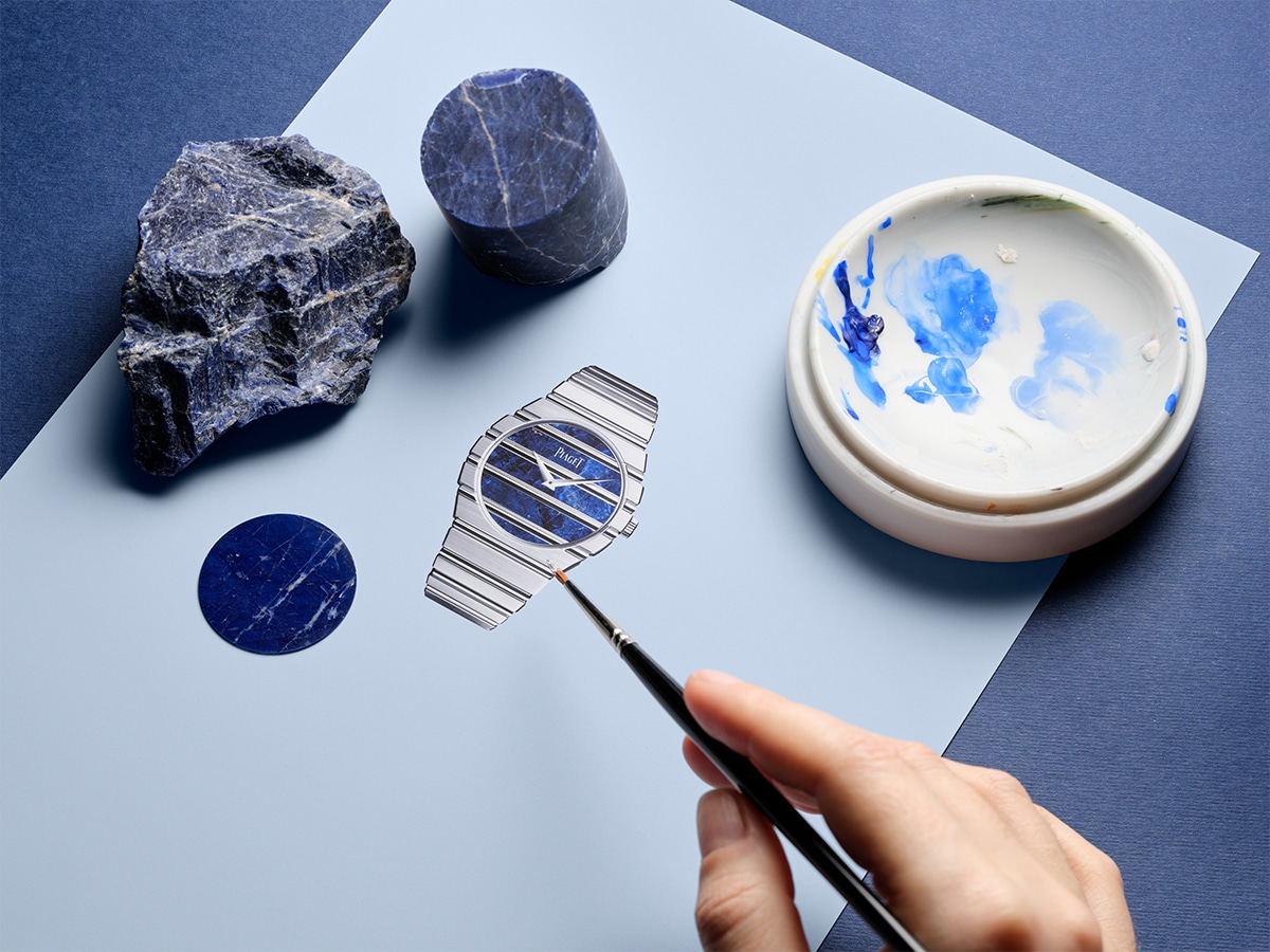 G0a51151 - automatic white gold sodalite watch 1