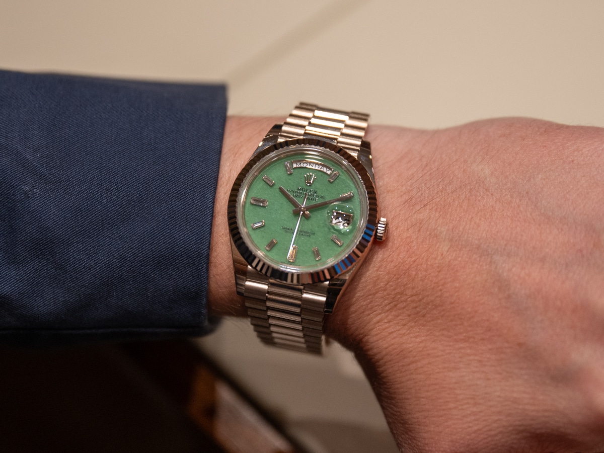 Rolex jubliee gold on wrist