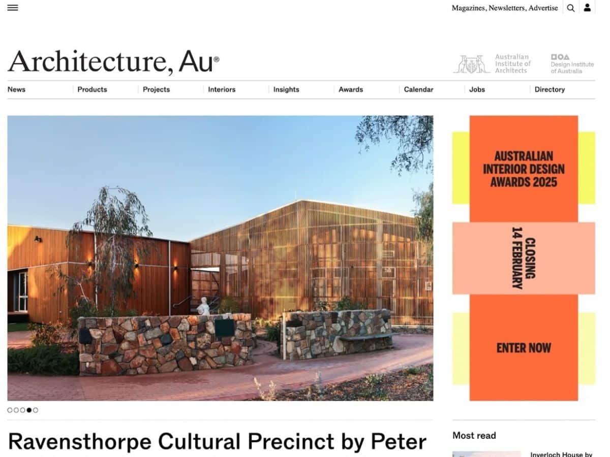 ArchitectureAU website homepage screenshot