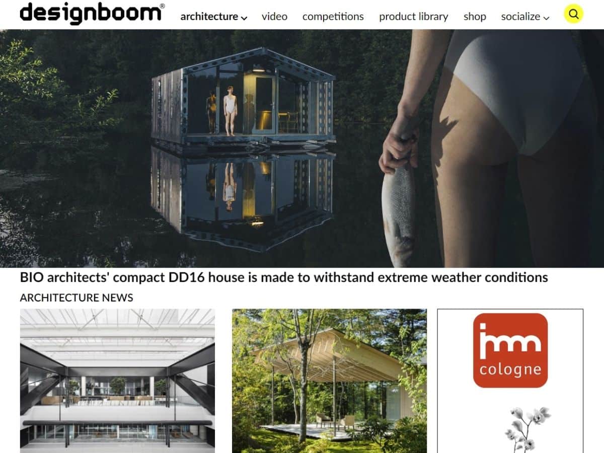 designboom website homepage screenshot