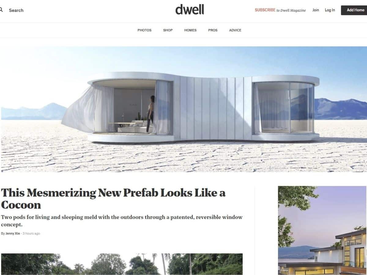 Dwell website homepage screenshot