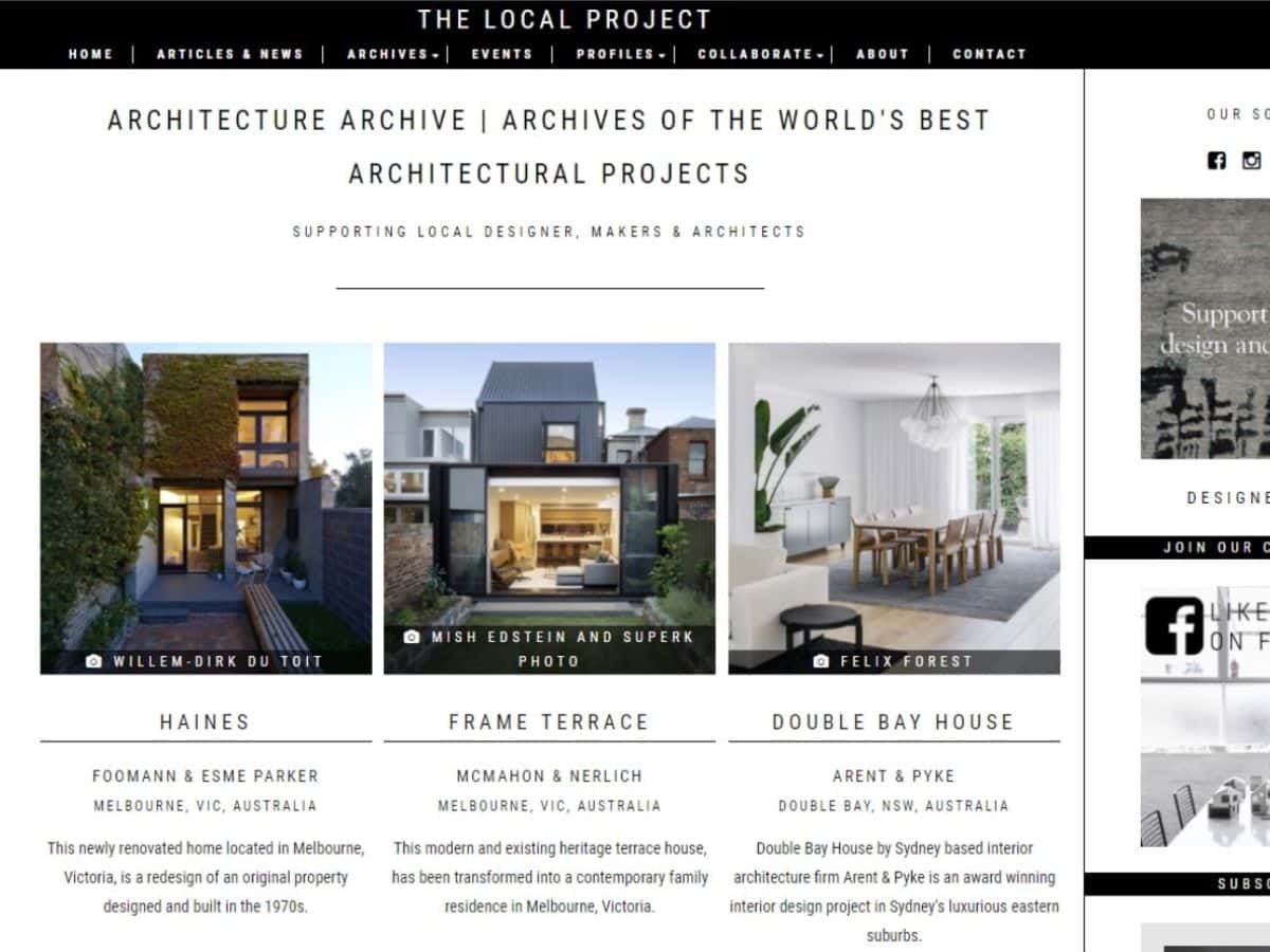 The Local Project website homepage screenshot