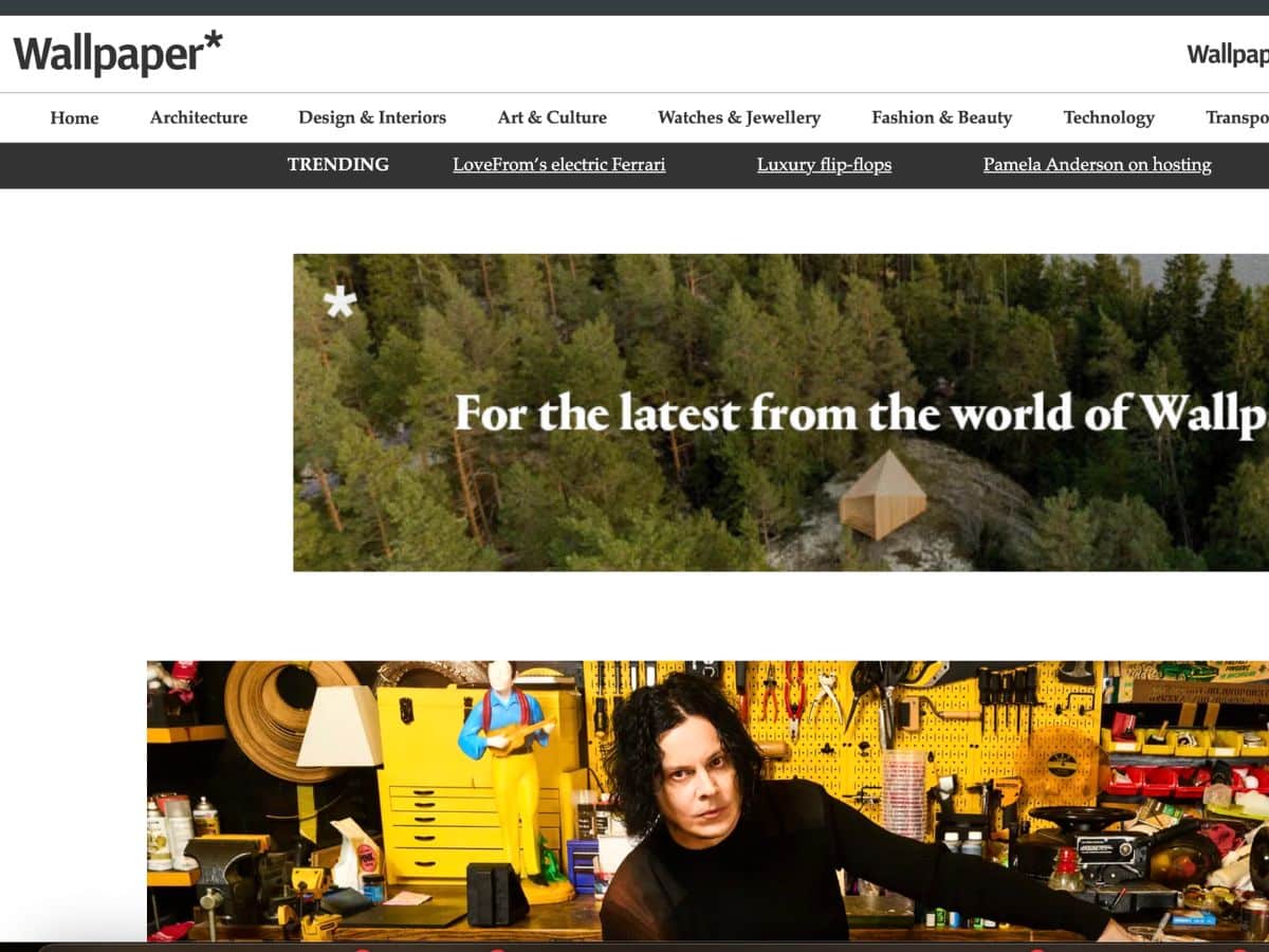 Wallpaper magazine architecture section screenshot