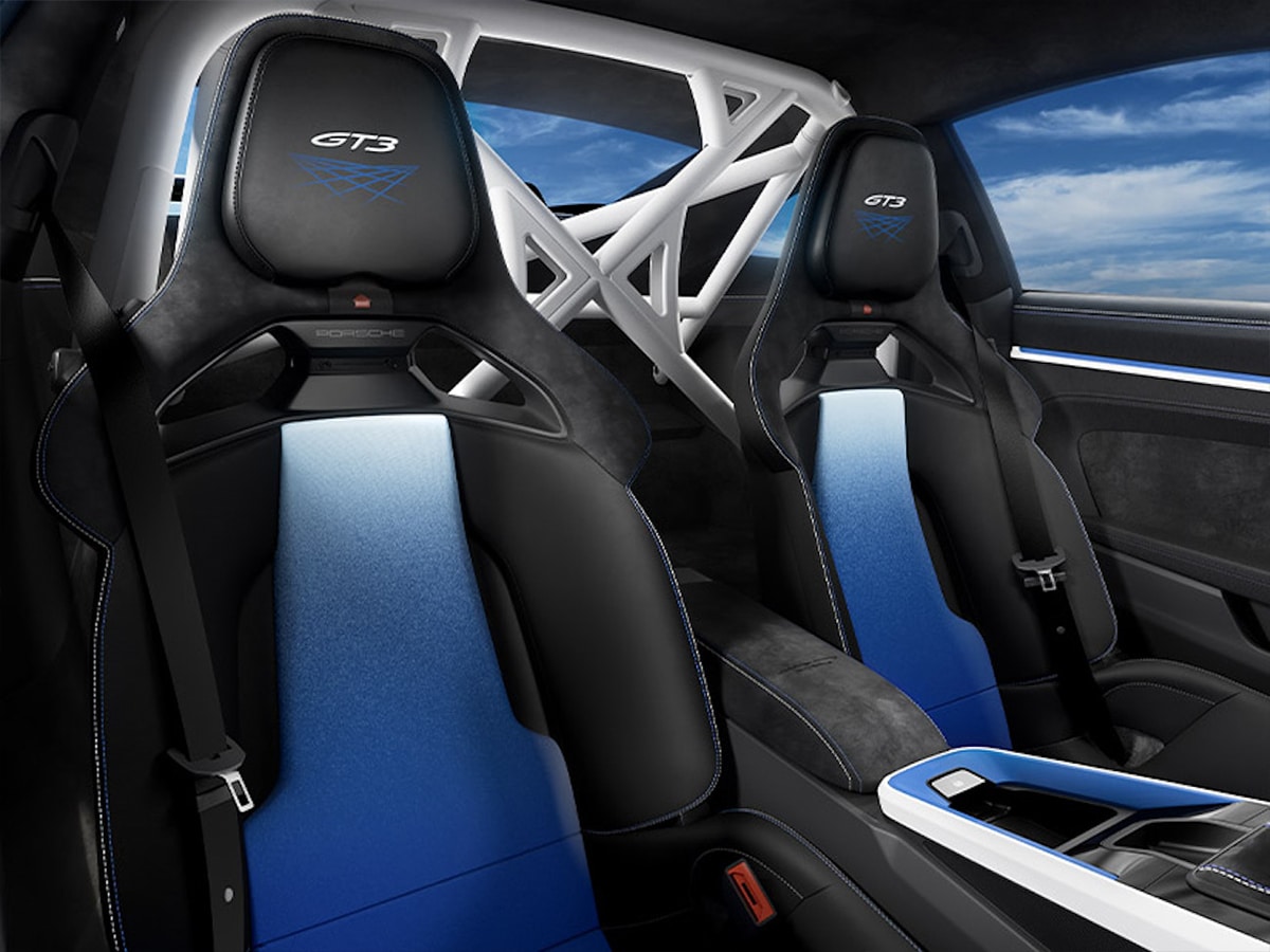 Artisan Edition interior showing Aizome indigo-dyed seat inserts