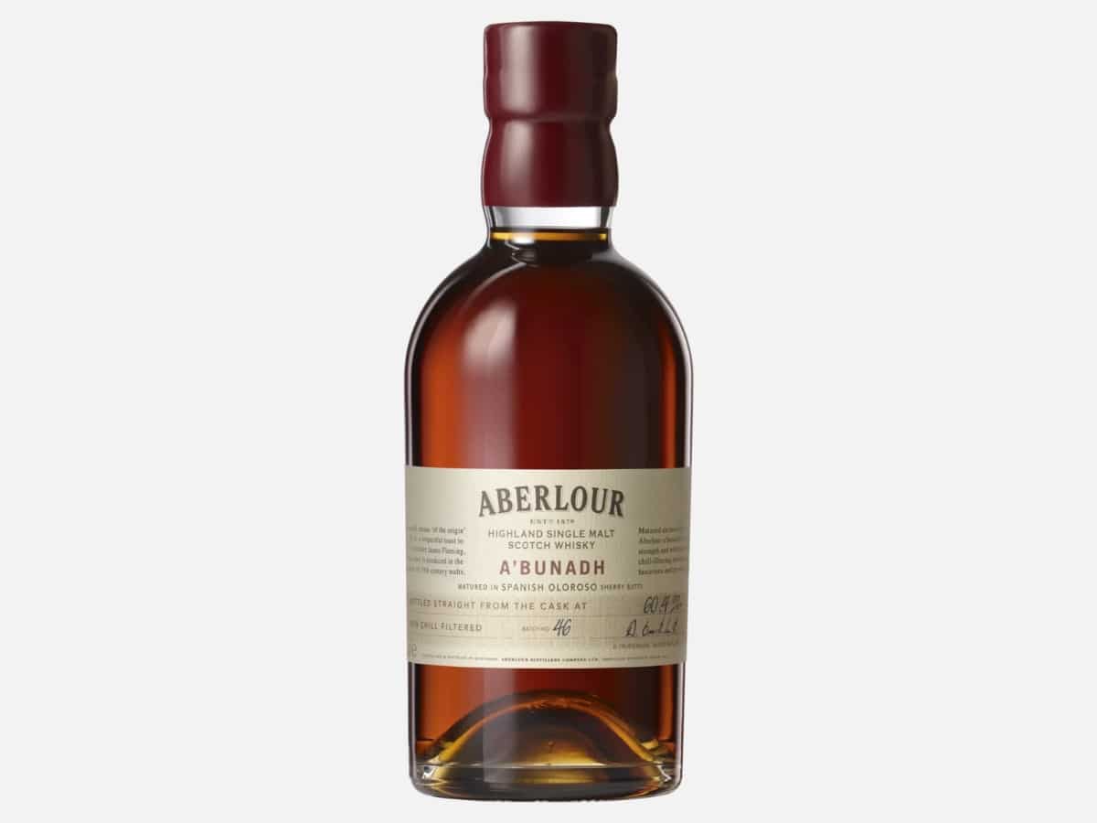 Aberlour A'bunadh Cask Strength Single Malt Scotch Whisky bottle shot