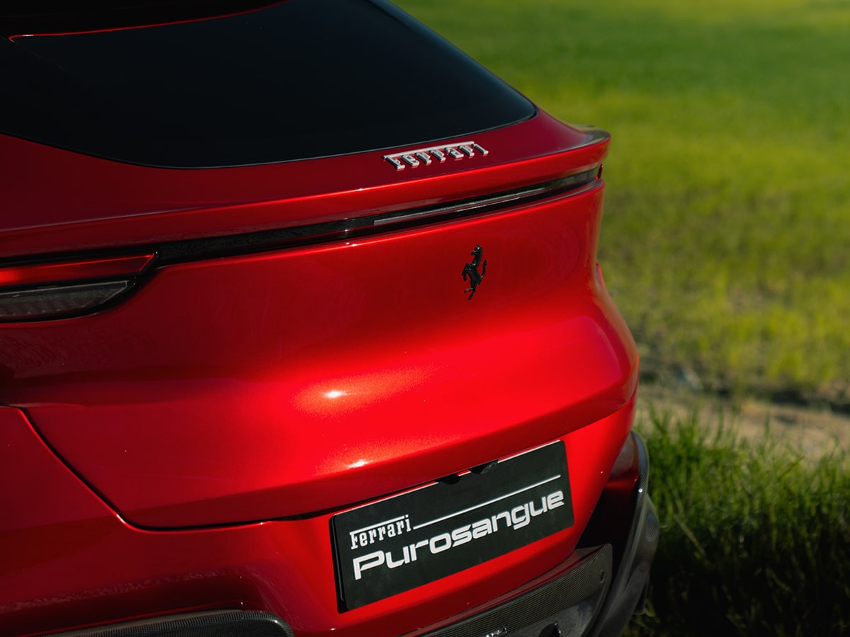 Ferrari purosangue handling speciale rear end with badge