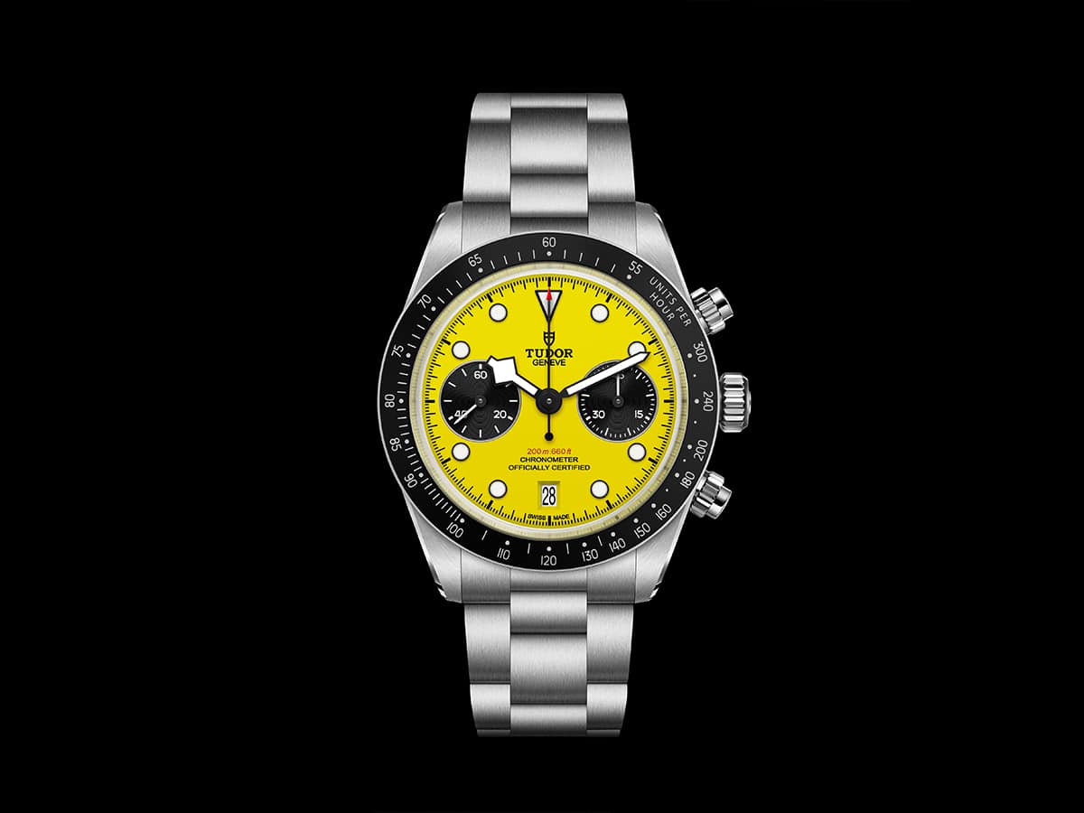 Black bay chrono 39 bumblebee ref 79310n flat