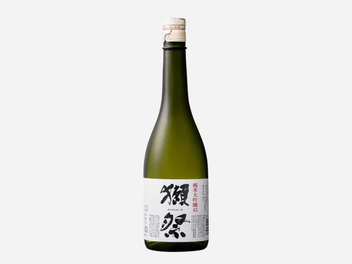Dassai 45 Junmai Daiginjo premium Japanese sake bottle, highlighting a top fruit-forward rice wine choice.