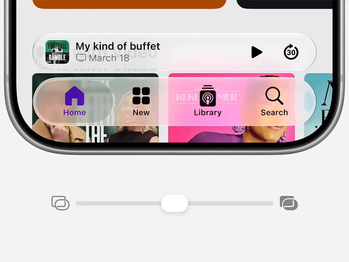 Liquid glass slider
