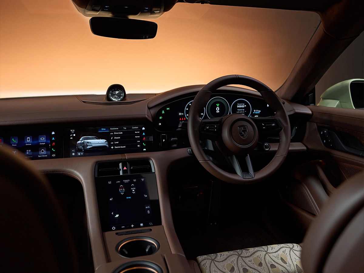 Porsche taycan sport turismo soho house dashboard