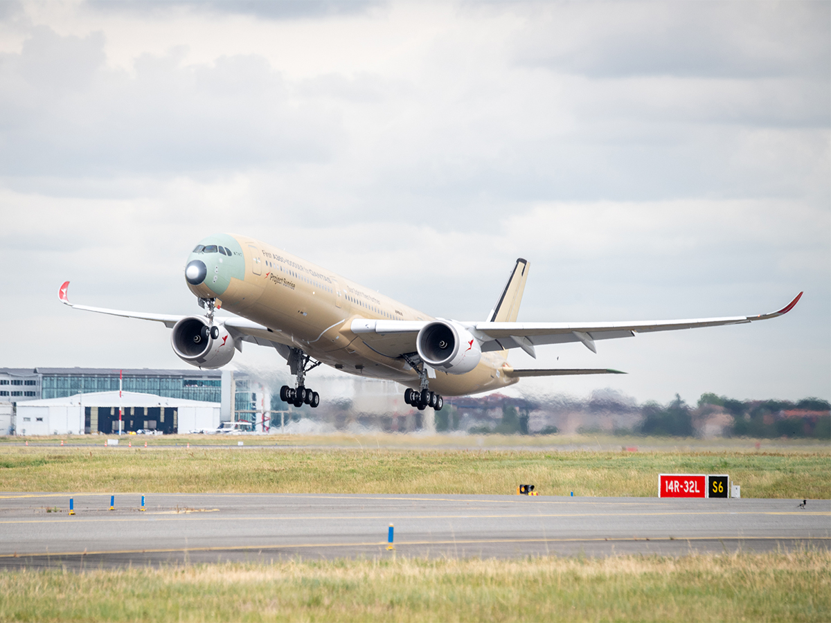 Qantas a350 ulr project sunrise 0001 a350 1000ulr msn707 qantas first flight push back and take off ai pho 0383 05 06