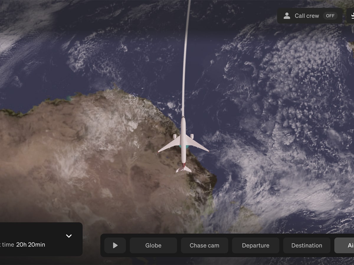 Qantas a350 ulr project sunrise 0025 a350 map - map view - controls