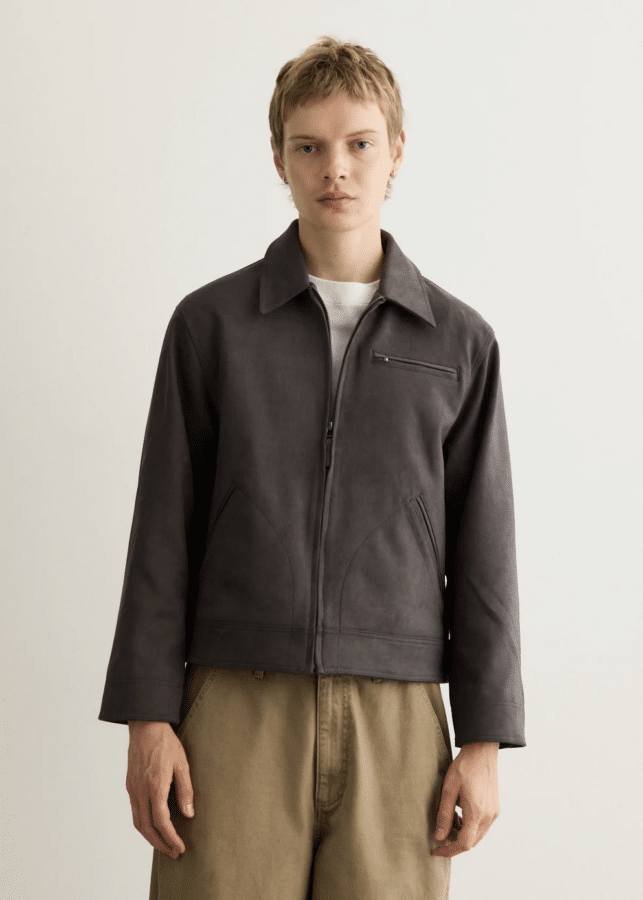 Andersson Bell Chester blouson jacket in textured grey wool blend with heavy-duty zip and utility chest pockets from Incu.