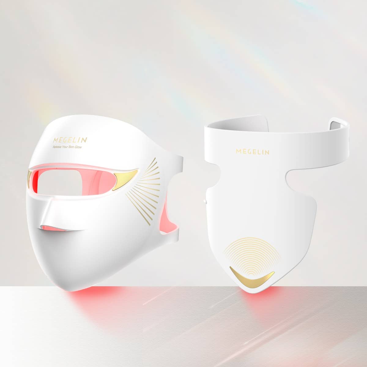 Front and back view of the Megelin Duo-Lux LED face mask