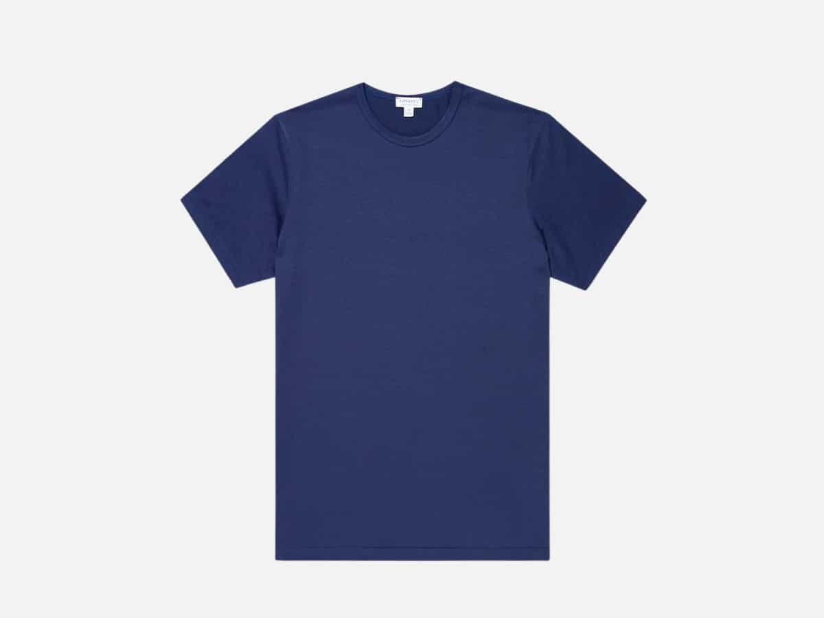 Sunspel men's t shirt in navy blue