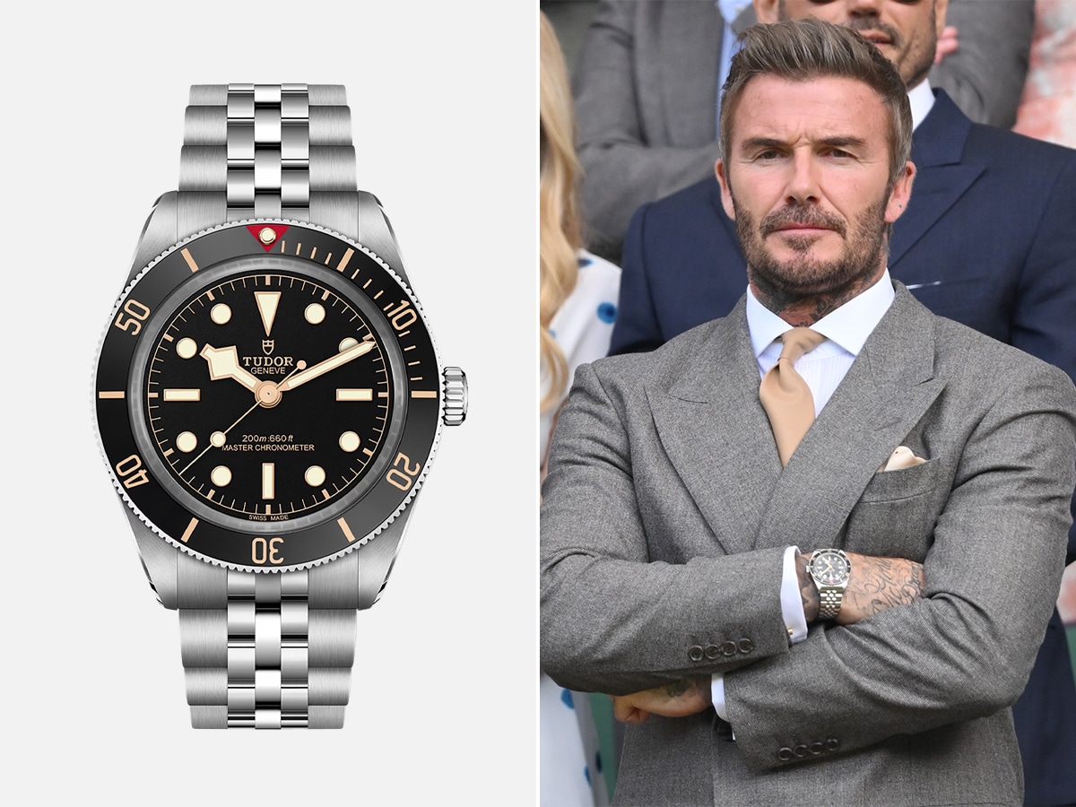 David beckham wears tudor black bay 58