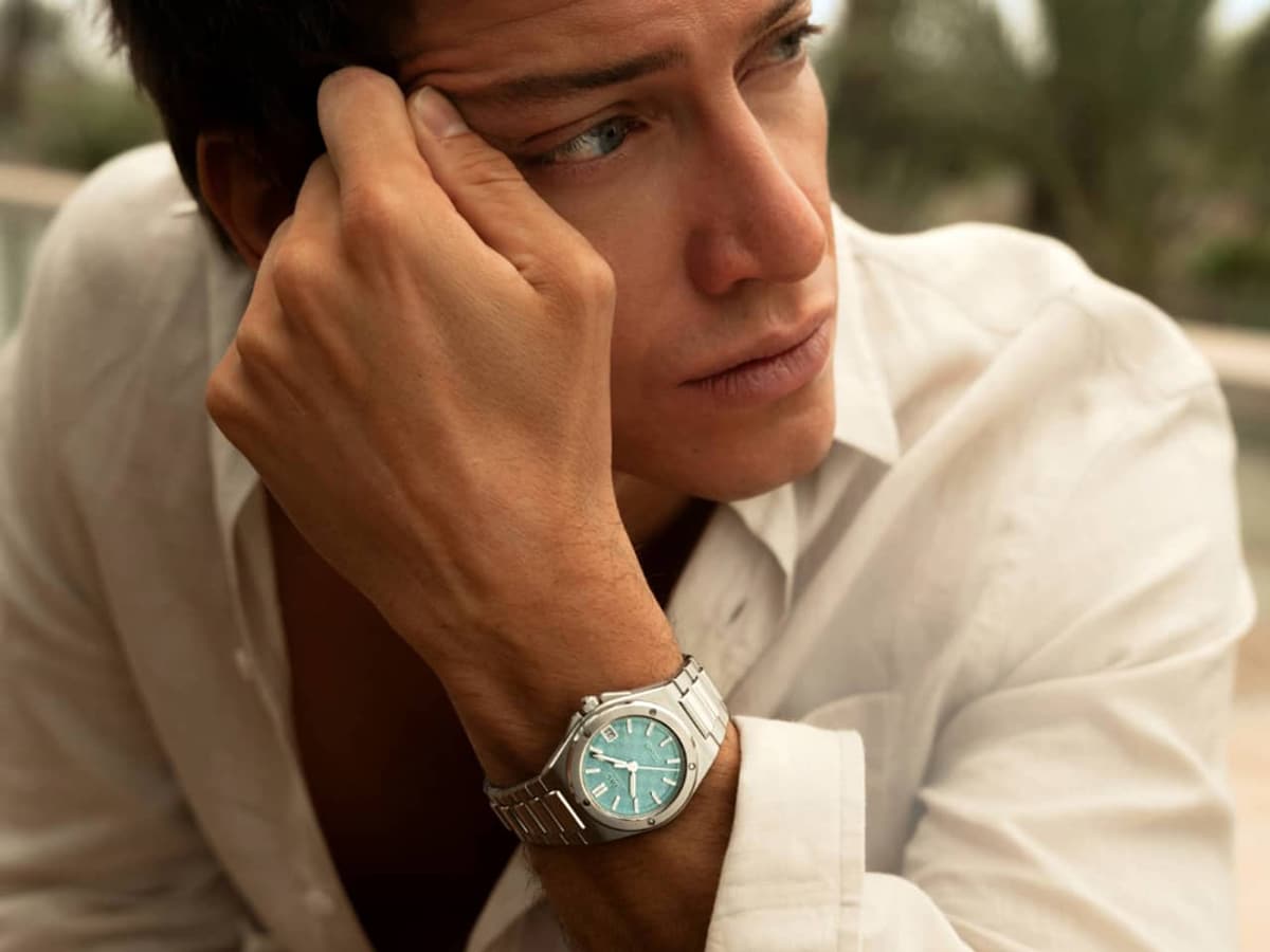 Iwc ingenieur automatic 35 'pool' blue on wrist 2