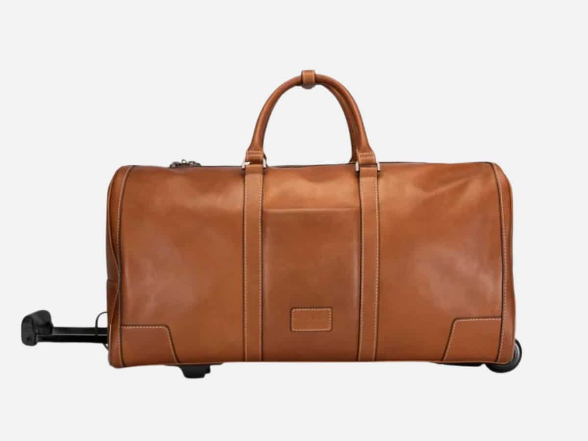 Jekyll hide leather wheeled holdall