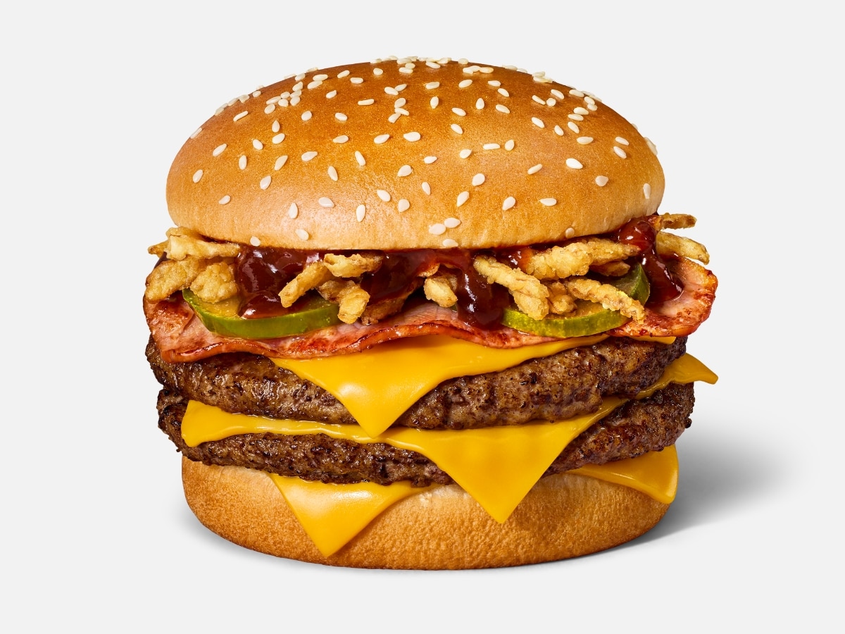 Mcdonald's double quarter pounder bbq bacon - crispy onions
