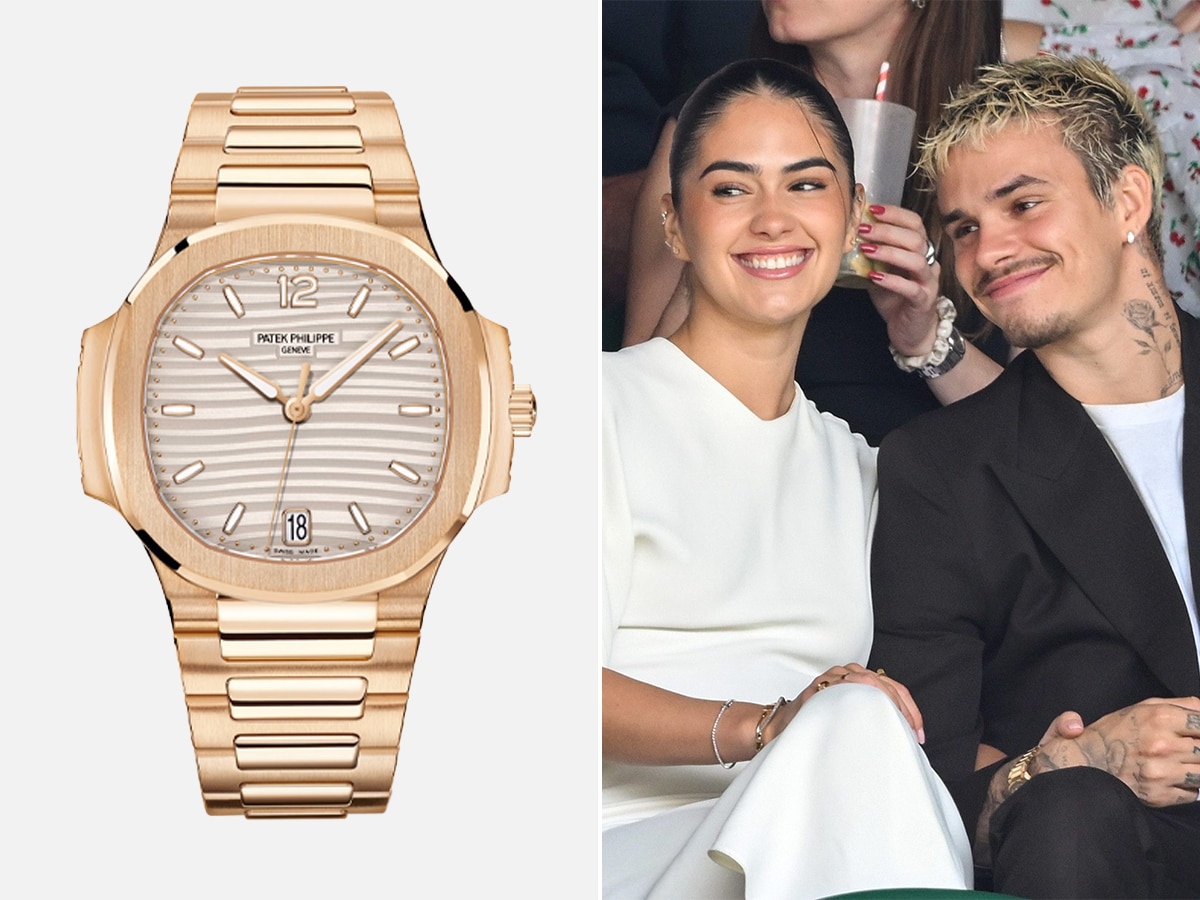 Romeo beckham wears ladies' patek philippe nautilus