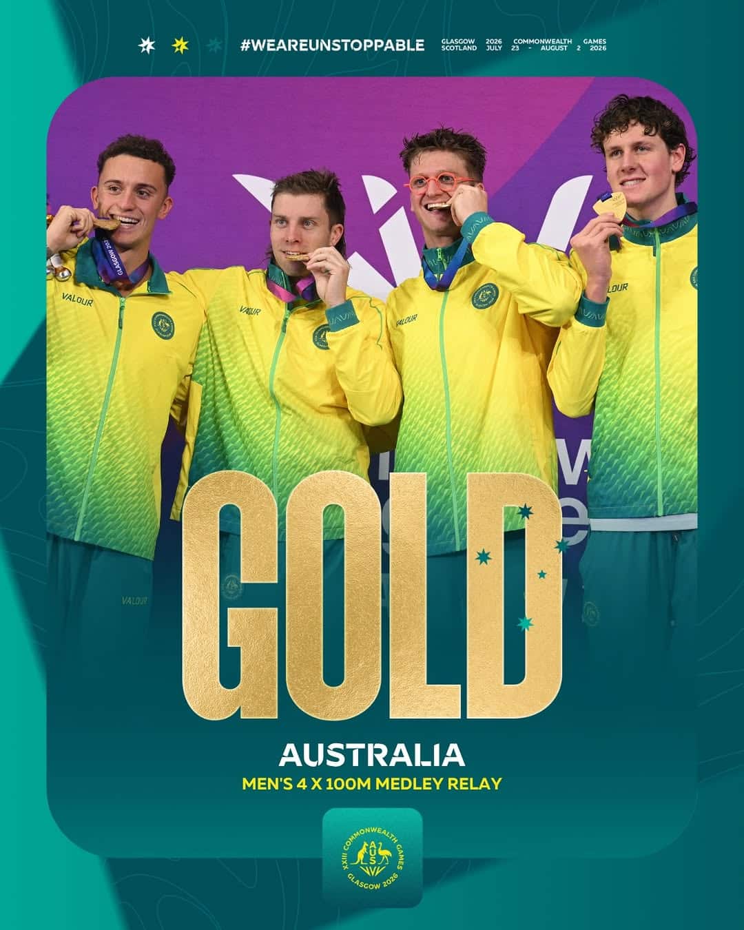 Australia, Men's 4x100m Medley Relay, Glasgow 2026 Commonwealth Games