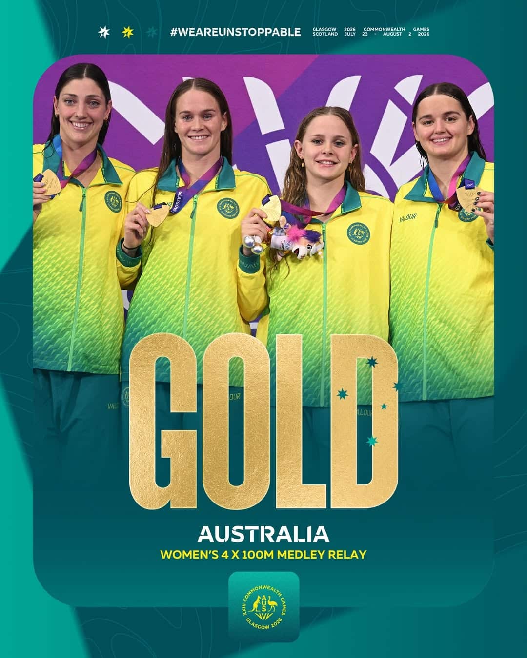 Australia, Women's 4x100m Medley Relay, Glasgow 2026 Commonwealth Games