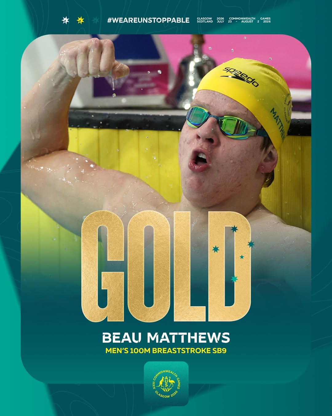 Beau Matthews, Men's 100m Breaststroke SB8/SB9, Glasgow 2026 Commonwealth Games
