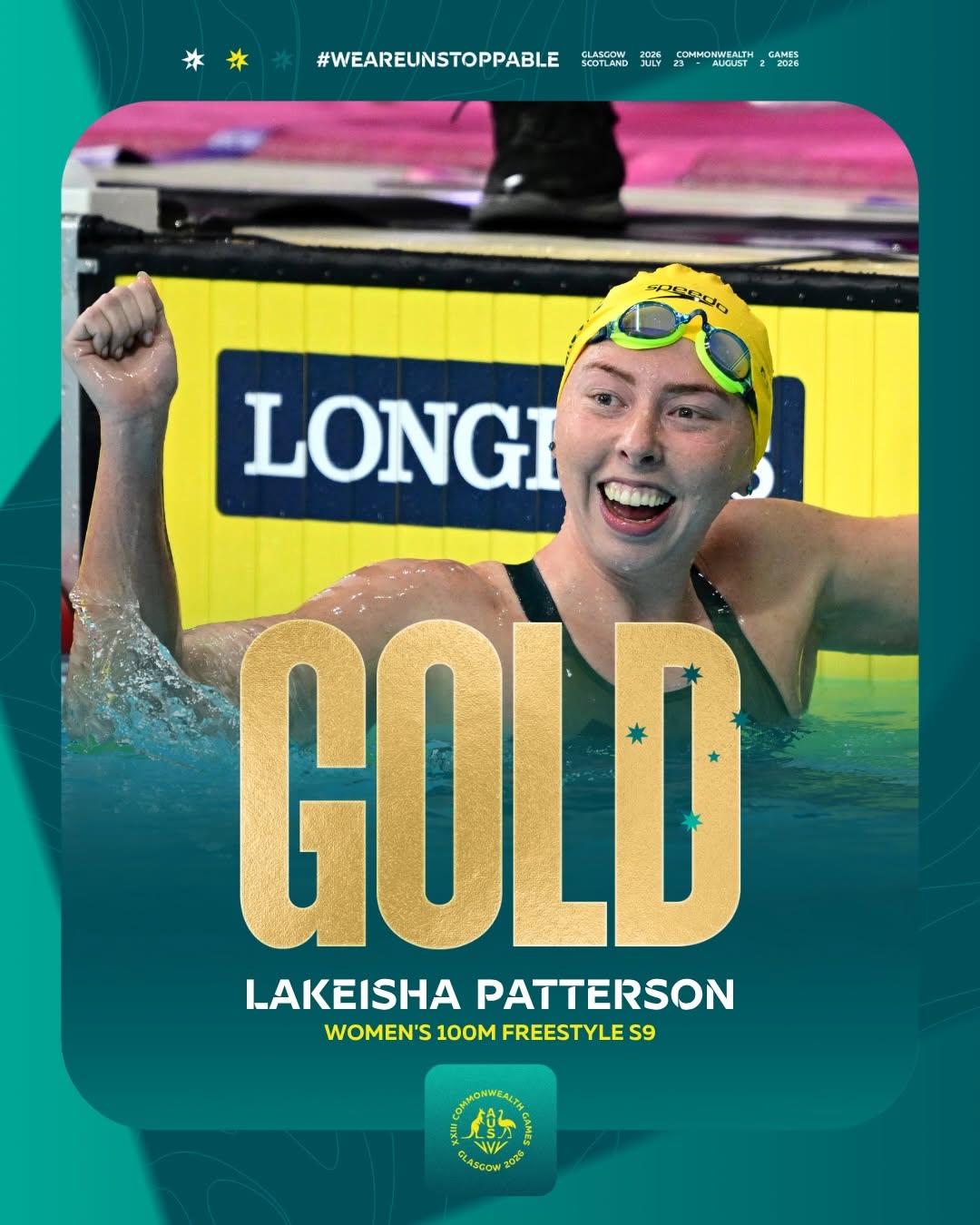 Lakeisha Patterson, Women's 100m Freestyle S9, Glasgow 2026 Commonwealth Games