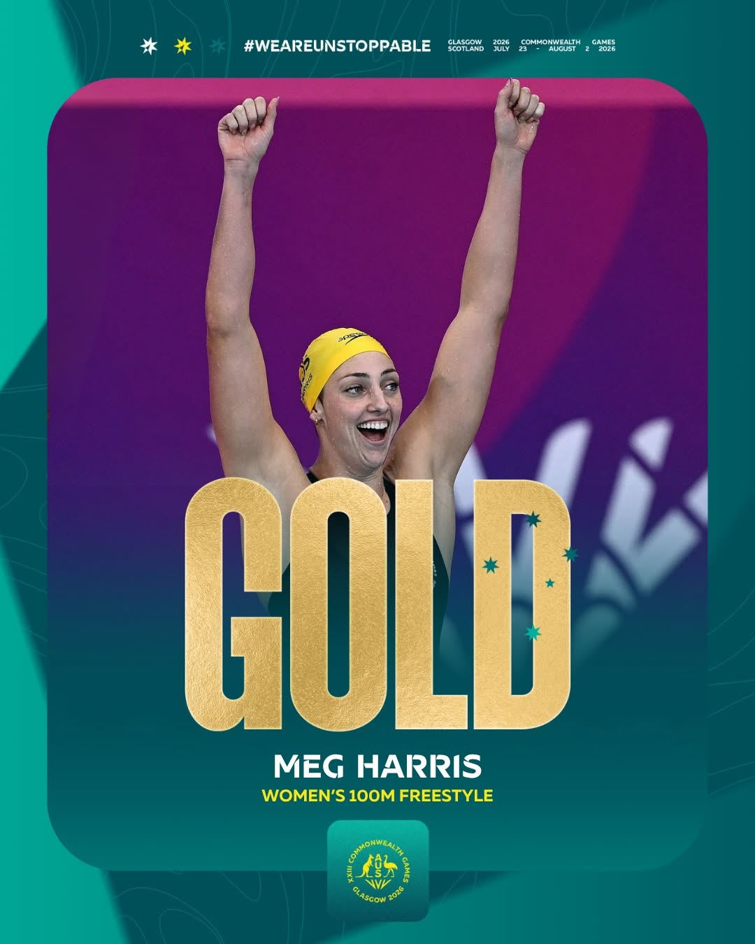 Meg Harris, Women's 100m Freestyle, Glasgow 2026 Commonwealth Games