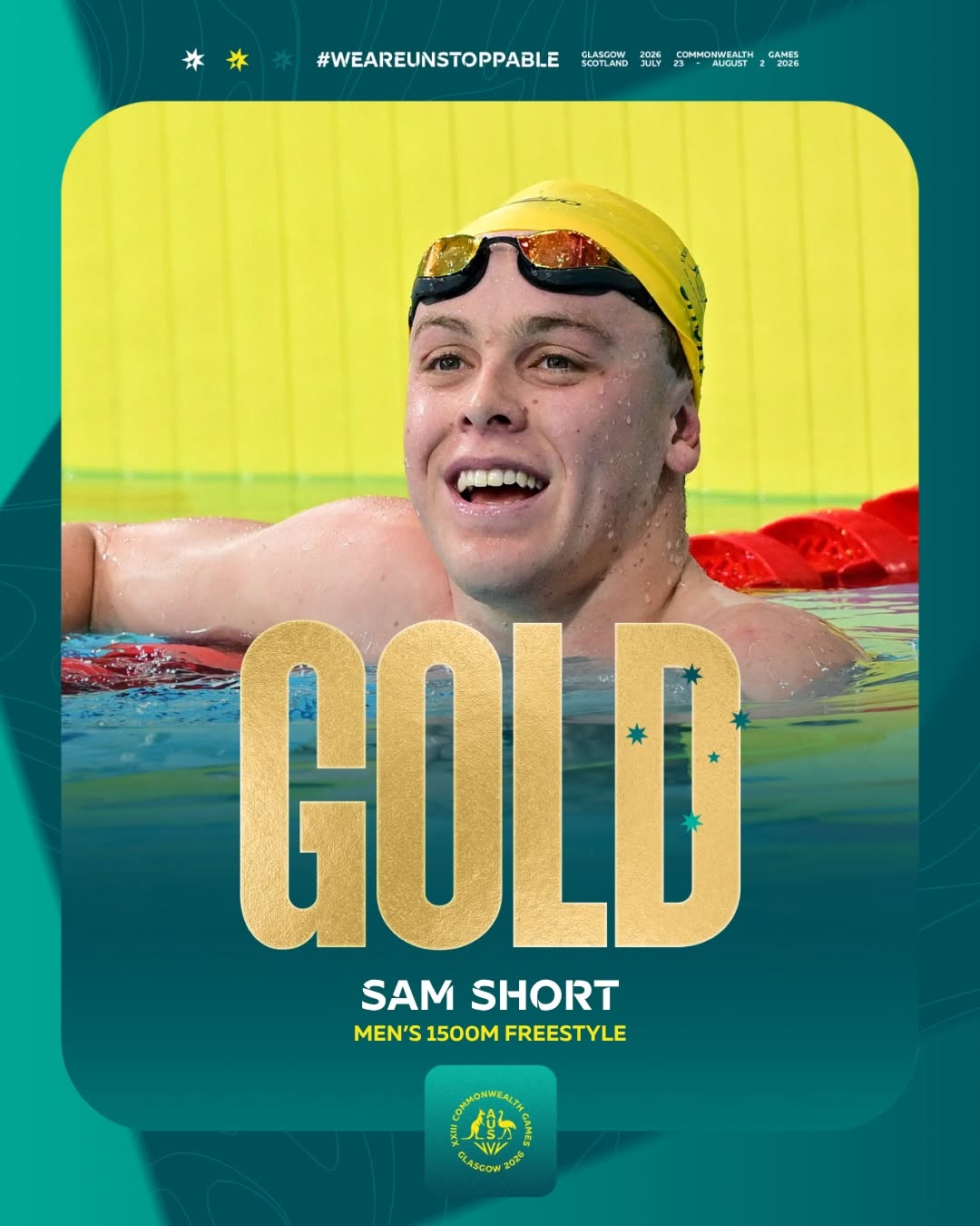 Sam Short, Men's 1500m Freestyle, Glasgow 2026 Commonwealth Games