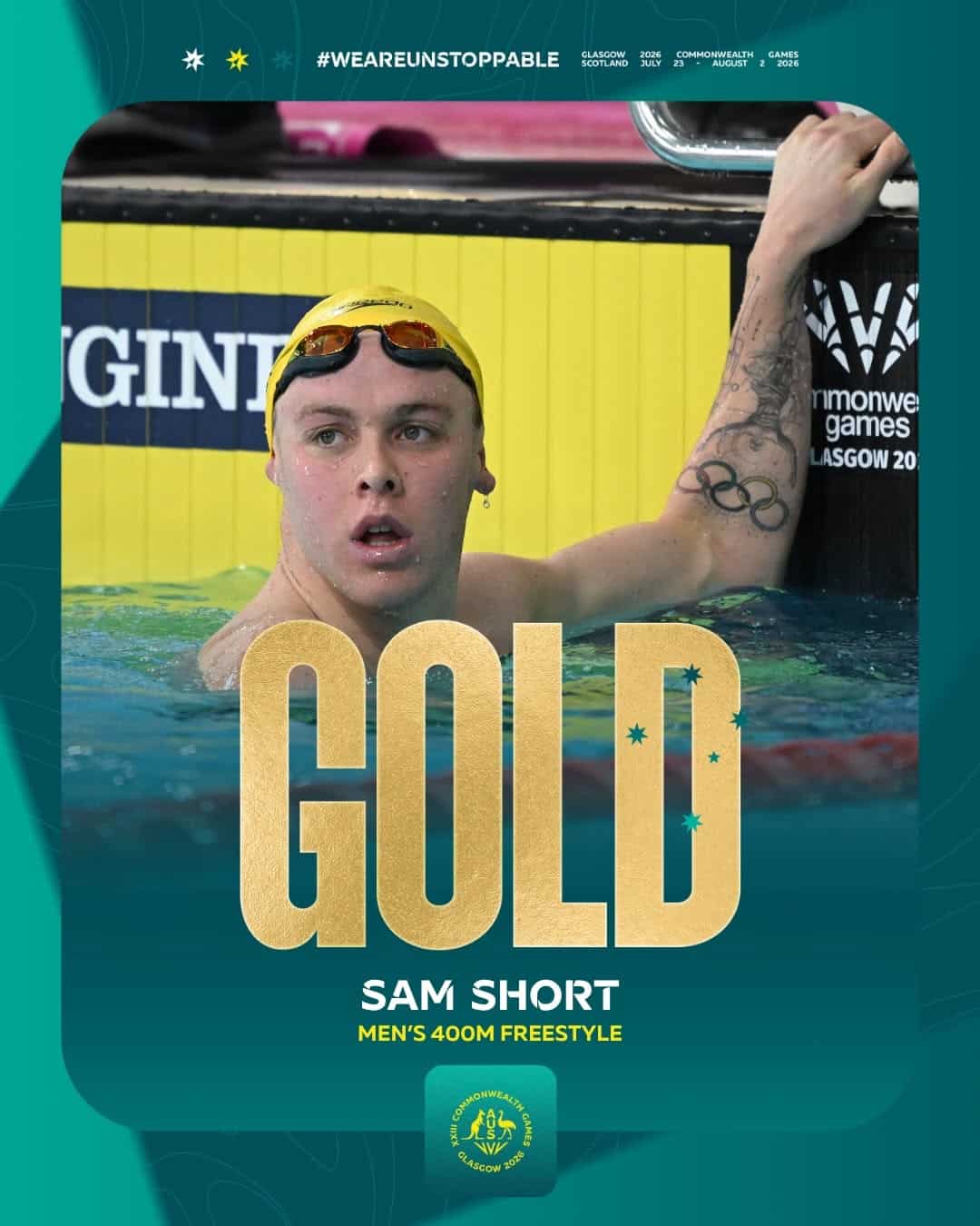 Sam Short, Men's 400m Freestyle, Glasgow 2026 Commonwealth Games