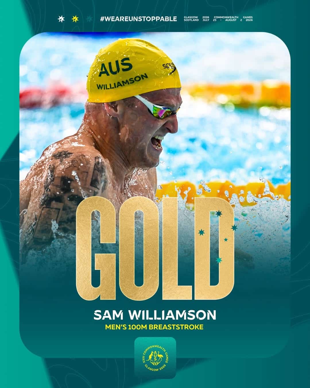 Sam Williamson, Men's 100m Breaststroke, Glasgow 2026 Commonwealth Games