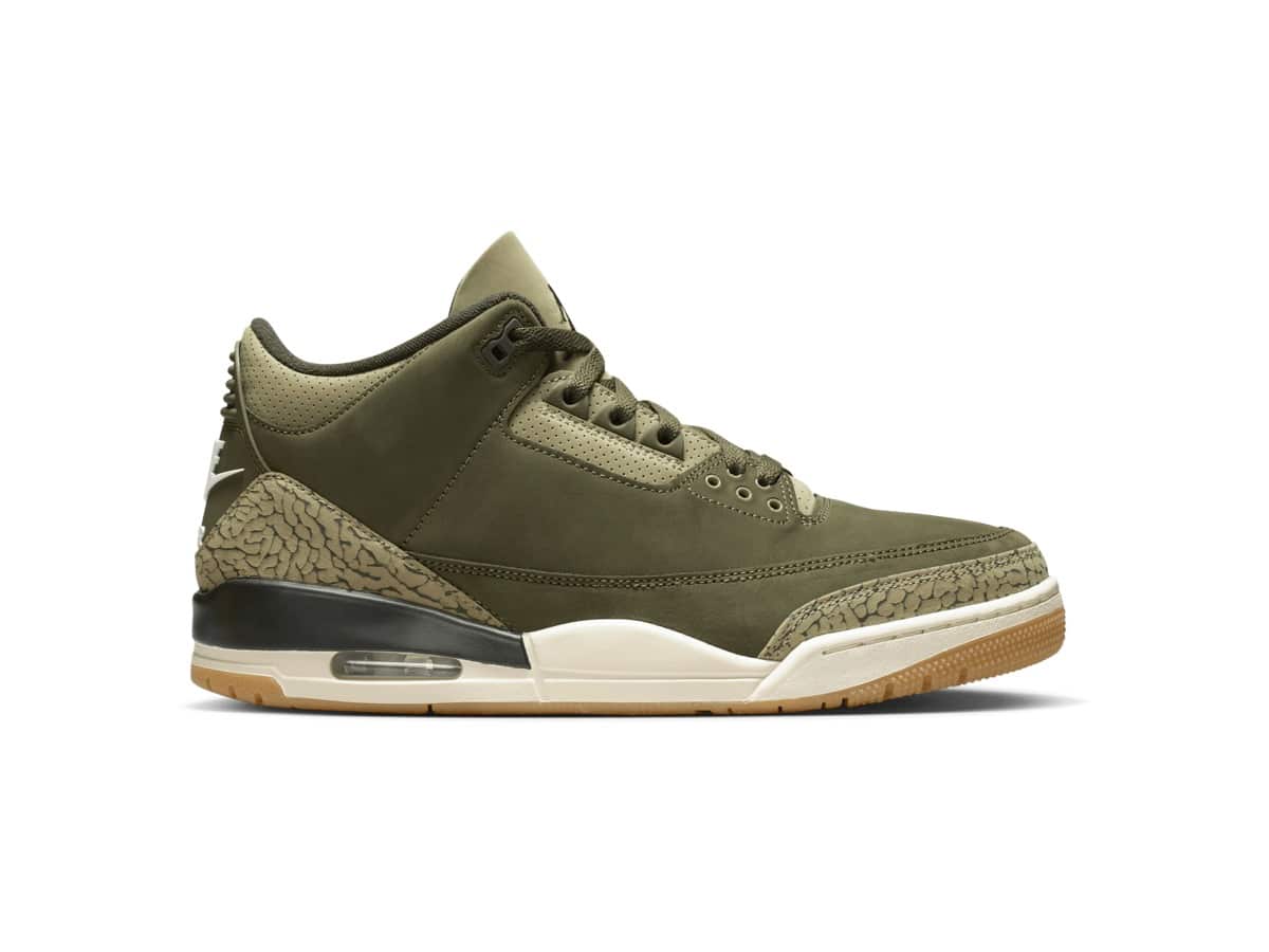 Jordan Retro 3 Men's in Neutral Olive/Sequoia/Medium Olive, on sale at Foot Locker.