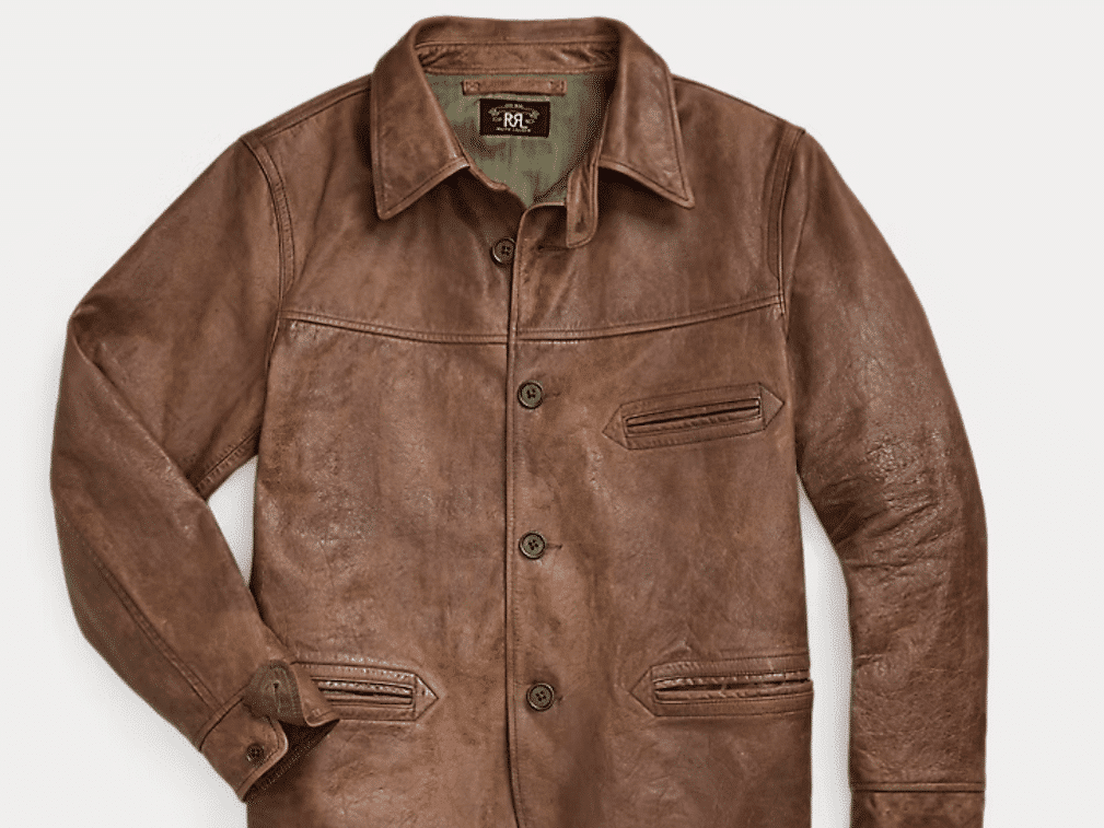 Rrl leather carcoat