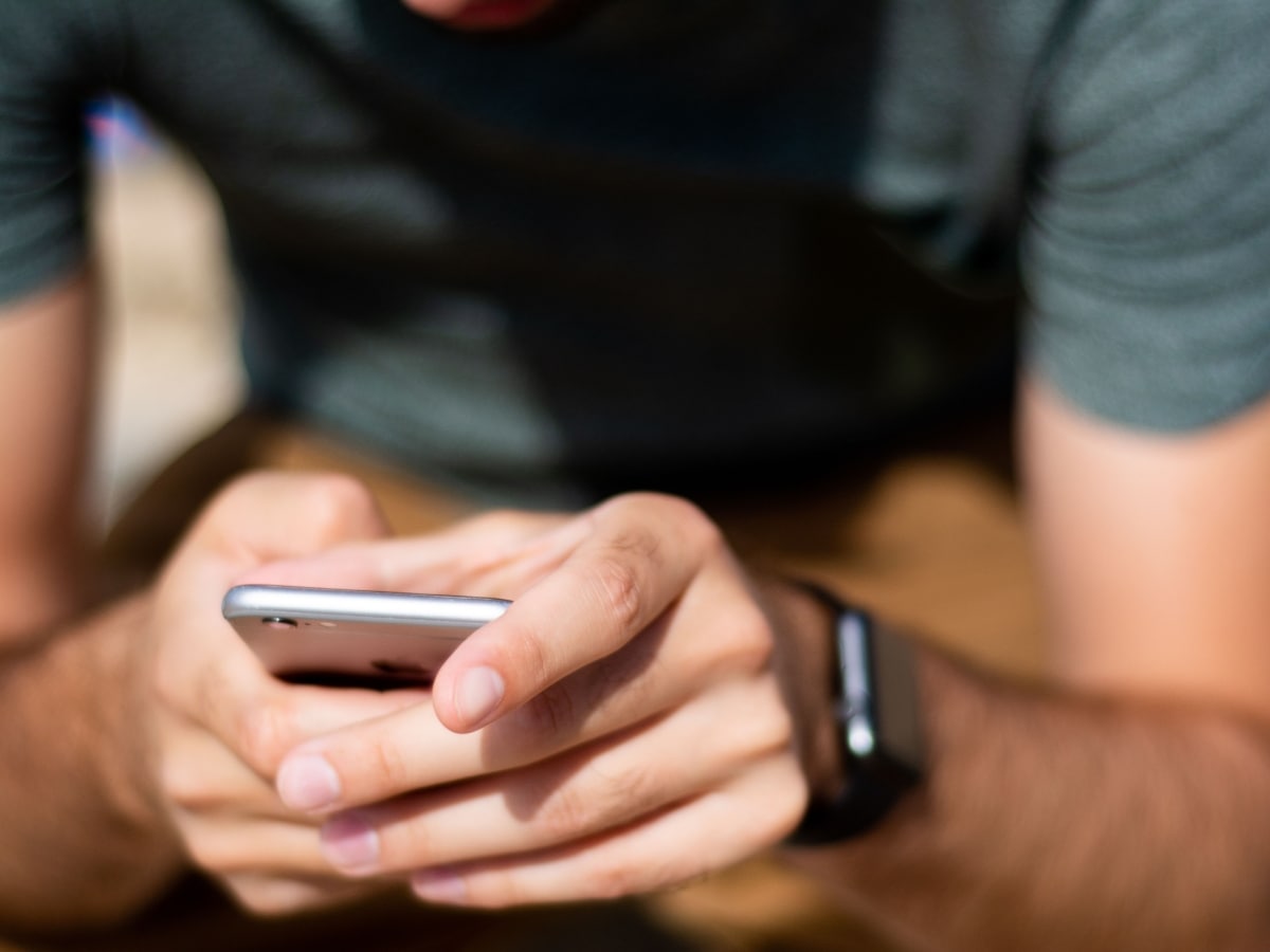 A man on his phone