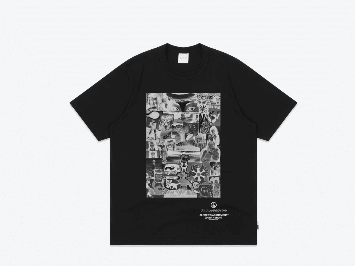 Alfred's apartment collage black tee