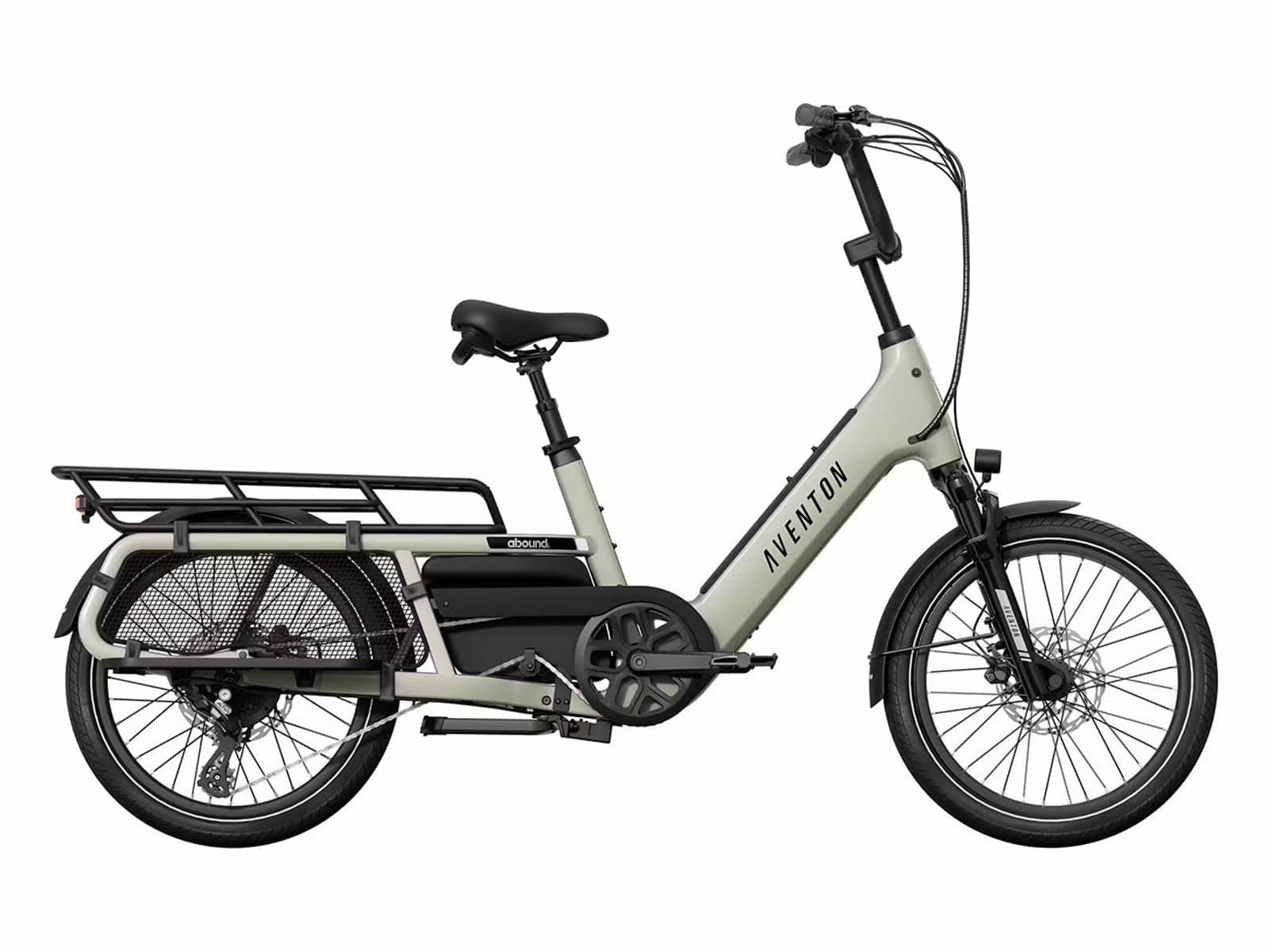 Aventon Abound LR full-size cargo electric bike with an extended rear rack