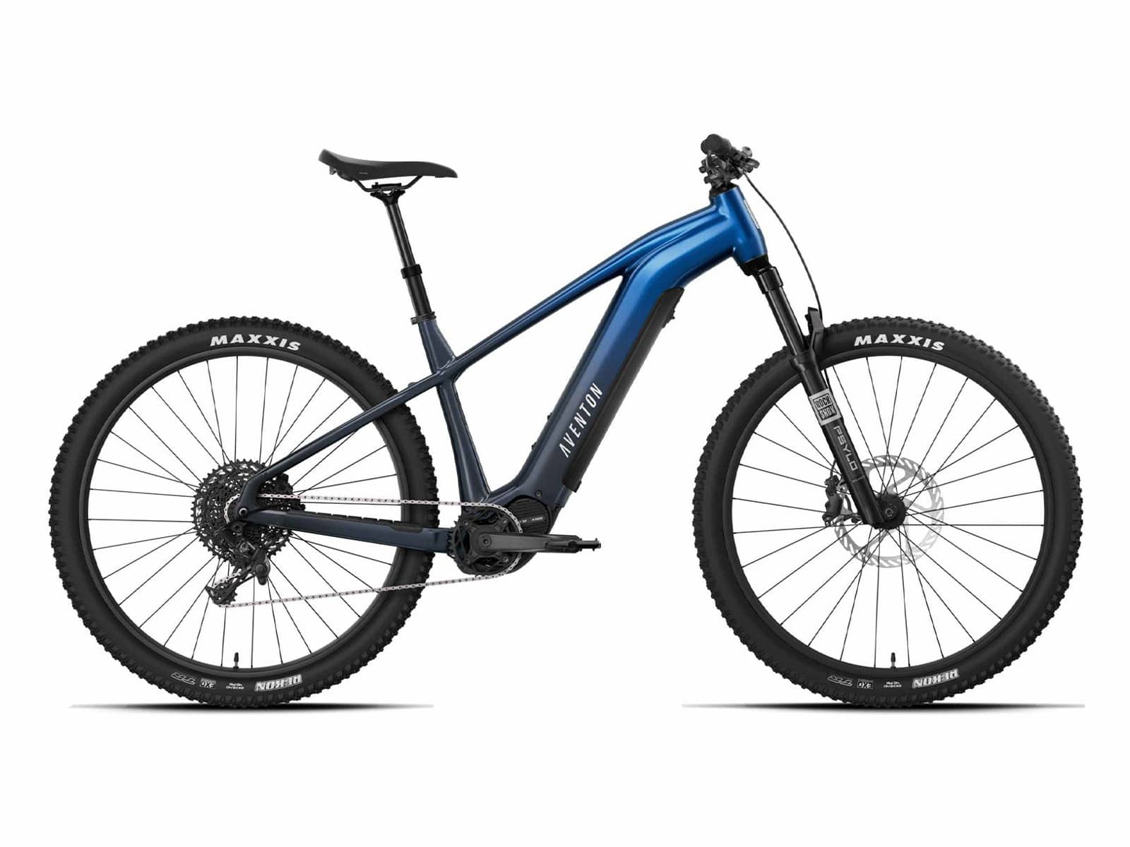Aventon Ramblas ADV hardtail electric mountain bike with a RockShox suspension fork