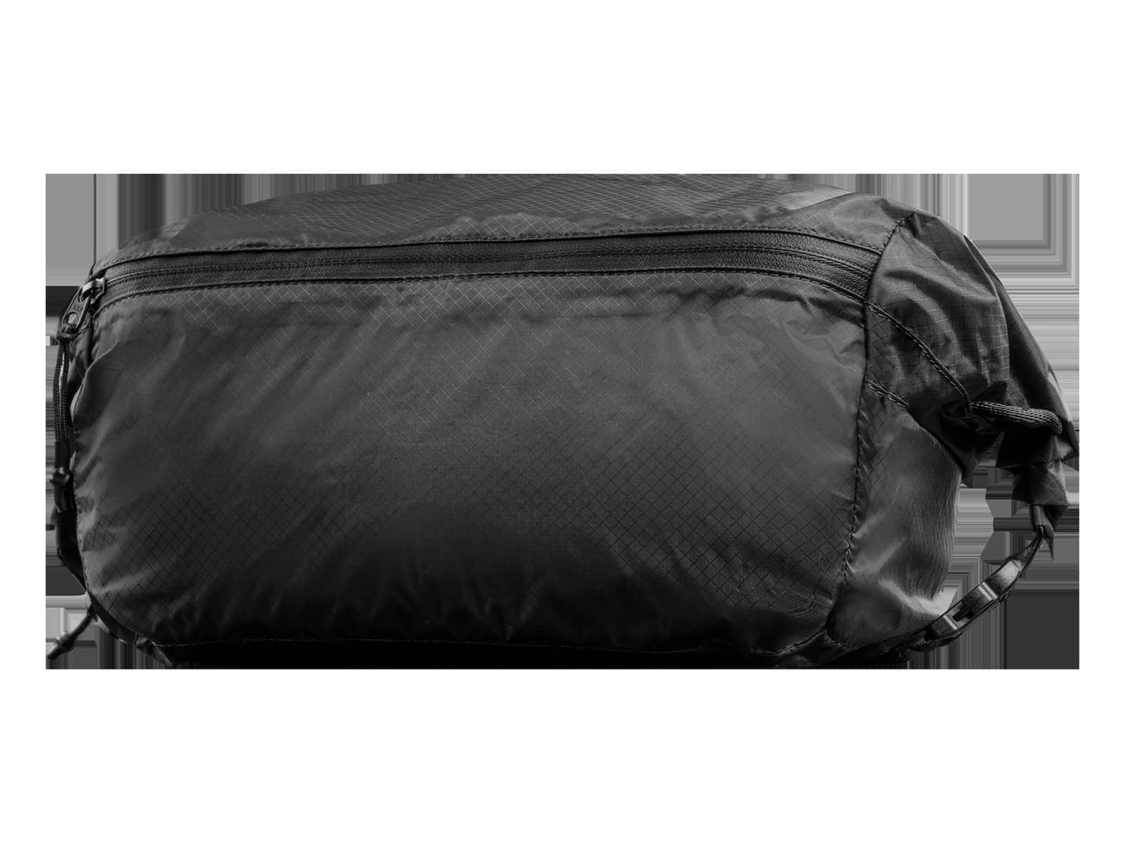 Folded flat down to its packed size
