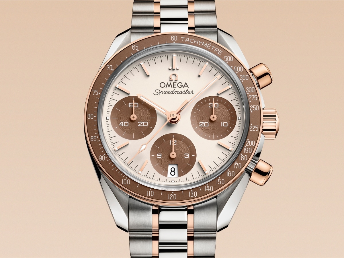 Omega speedmaster 38 mm sedna gold on steel